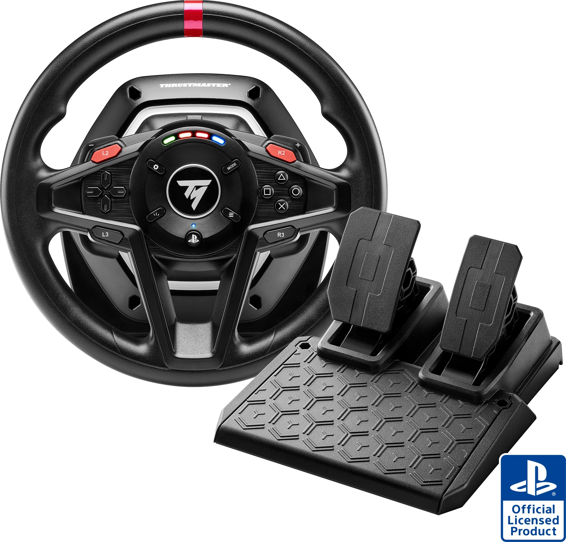 Volan dirkal Thrustmaster T128-P, Force Feedback Hybrid Drive, USB Type-C (EU plug), me pedale T2PM 2-pedale, PS5/PS4/PC, i zi