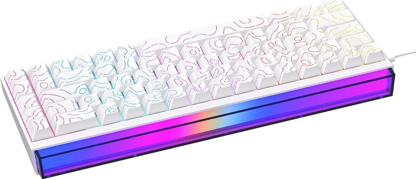 Tastierë mekanike Ajazz NK68, 65%, 68 taste, RGB, USB-C, Red Switch, e bardhë
