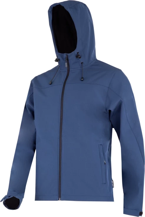 Xhaketë softshell LAHTI PRO L4093504, XL, 3-shtresore TPU 8000mm/3000g, me kapuç, blu navy