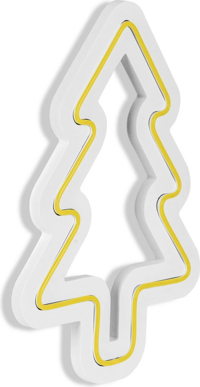 Dritë dekorative plastike LED, formë bredhi, ngjyrë e verdhë, Wallity, 21x30x2 cm