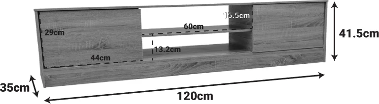 Komodë TV Sasa I, ngjyrë sonoma, 150x35x41.5cm
