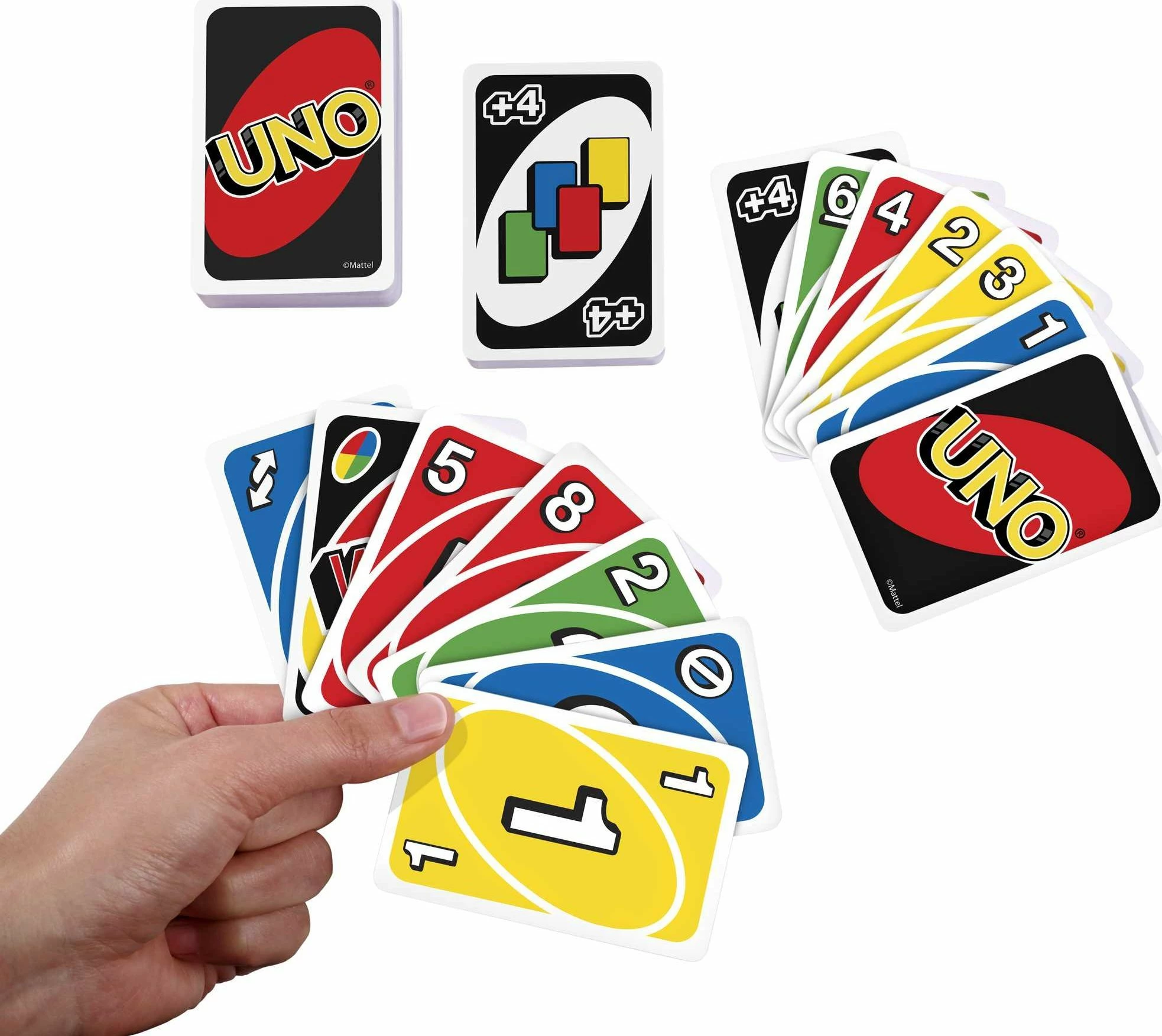 Lojë letrash Mattel UNO W2085, 108 letra, 2-10 lojtarë