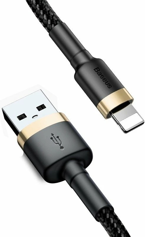 Kabllo USB në Lightning Baseus Cafule, 2m, Gold+Black