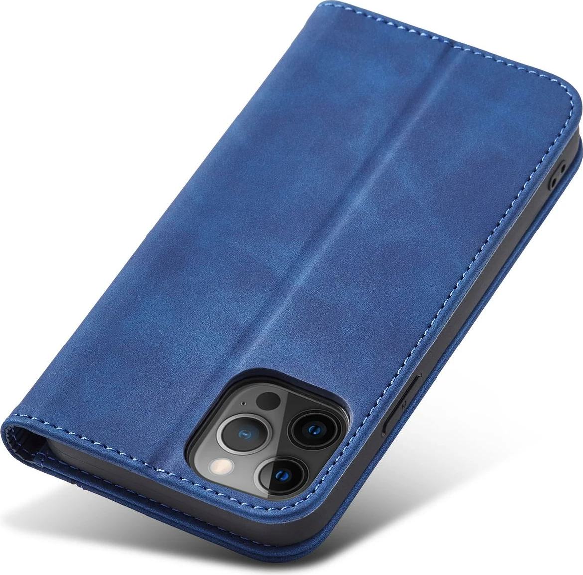 Mbështjellës Hurtel Magnet Fancy Case për iPhone 12 Pro Max, me portofol dhe stand, Kaltër