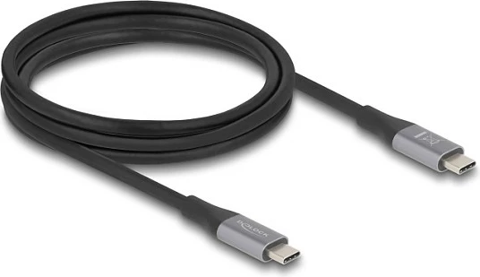 Kabllo USB-C DeLOCK 81192, USB4 Gen 2x2 40Gbps, 2m, PD 240W, 8K 60Hz, e zezë/gri
