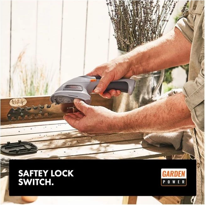 Trimmer pa kabllo 2-në-1 VONHAUS 2500259, 3.6V Li-ion, teh 10 cm + gërshërë bari 7 cm, adaptor UK/EU, gri/zi/portokalli