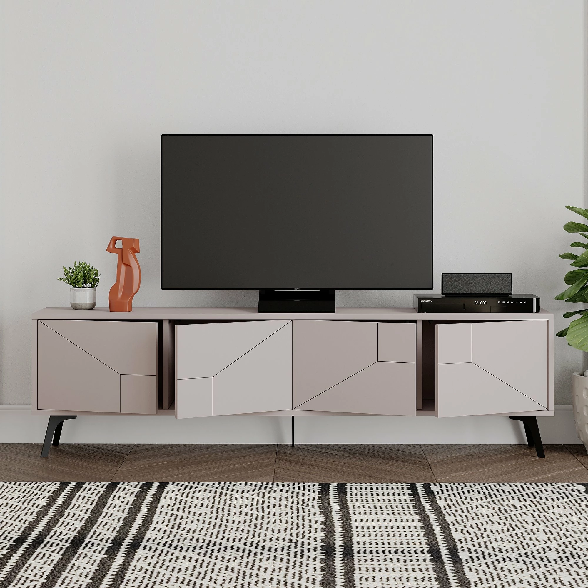 Komodë TV Skye Decor, ngjyrë mocha e çelët
