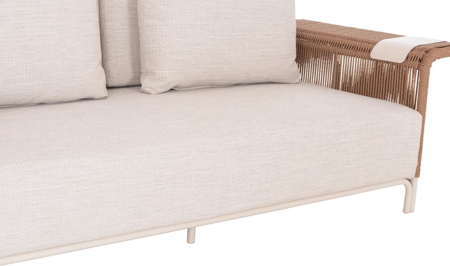 Set lounge 4 pjesësh AURORA, alumin ngjyrë fildishi, gur i sinterizuar, PE wicker bezhë, CD6344