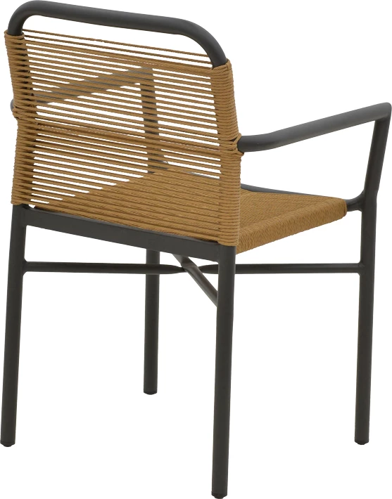 Tavolinë me karrige për terasë Clutch -Kliton A, 5 copë, alumin antracit dhe ratan PE, ngjyrë natyrale, 150x80x74cm