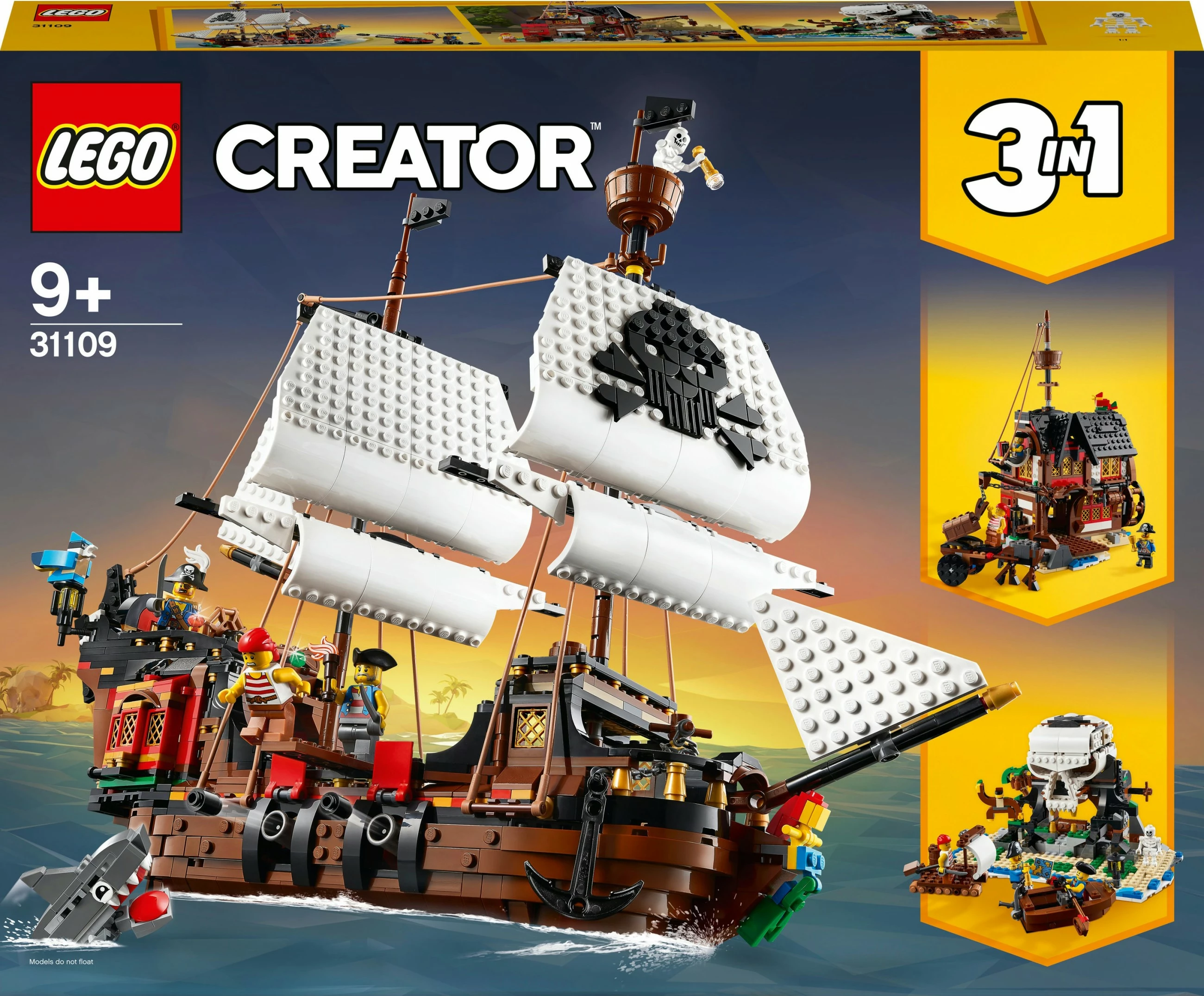 Set ndërtimi LEGO Creator 3in1 Anije Piratësh, 31109, 1264 pjesë, shumëngjyrësh