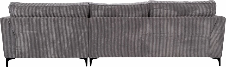 Këndollëse FOREVER, kënd i djathtë, kadife gri Lincoln 90, 316x185x92cm