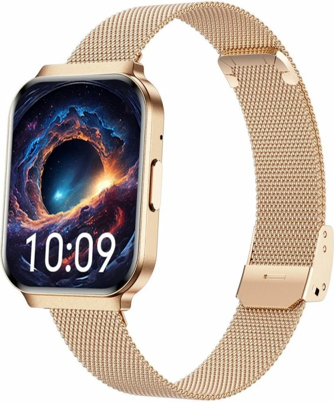 Smartwatch për femra Gravity GT44-1, rrip i bardhë + byzylyk rozë gold