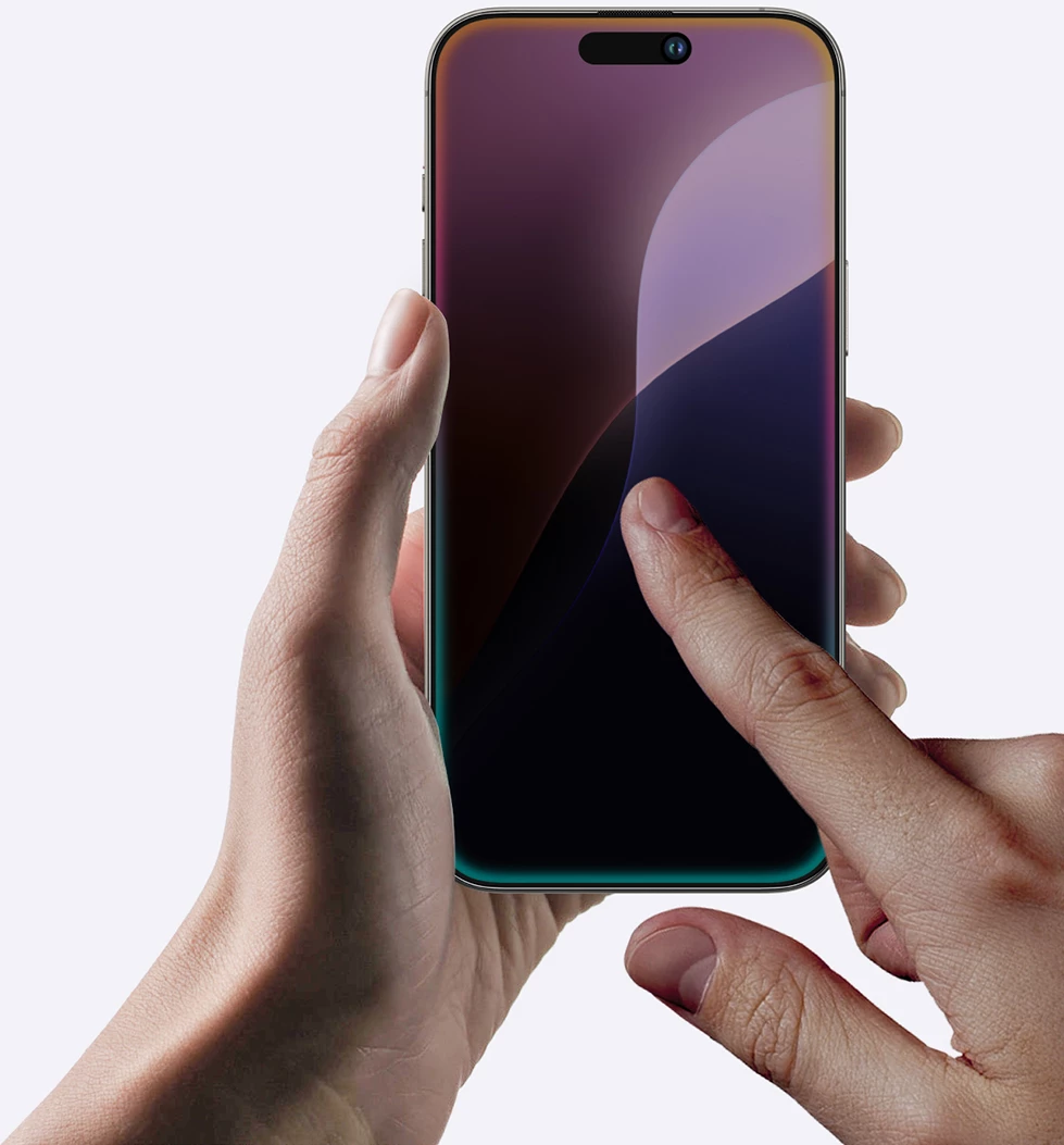 qelq i temperuar privatësie, AmazingThing, Titan Privacy Glass për iPhone 16, 330µm, 9H, kënd shikimi ±28°, i errësuar