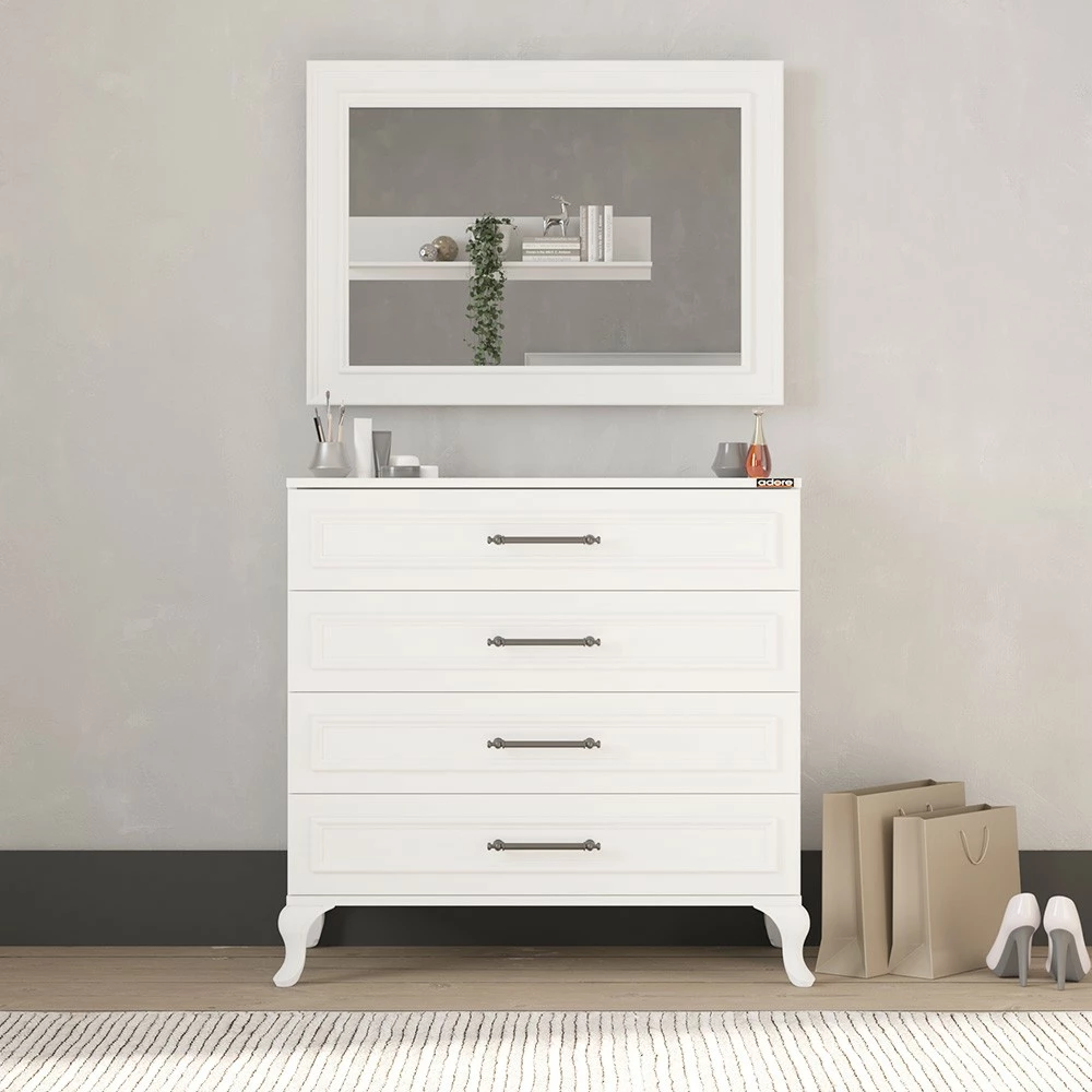 Komodë Hanah Home, Sfn-1004-Dd-1, e bardhë, 4 sirtarë
