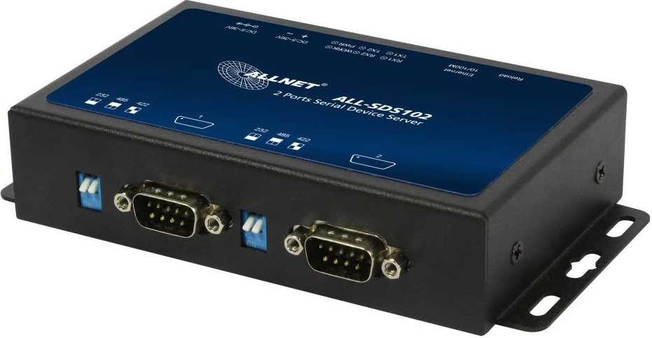Konvertues media ALLNET ALL-SDS102v2, 2x RS232/RS422/RS485 në 10/100BASE-TX, i zi