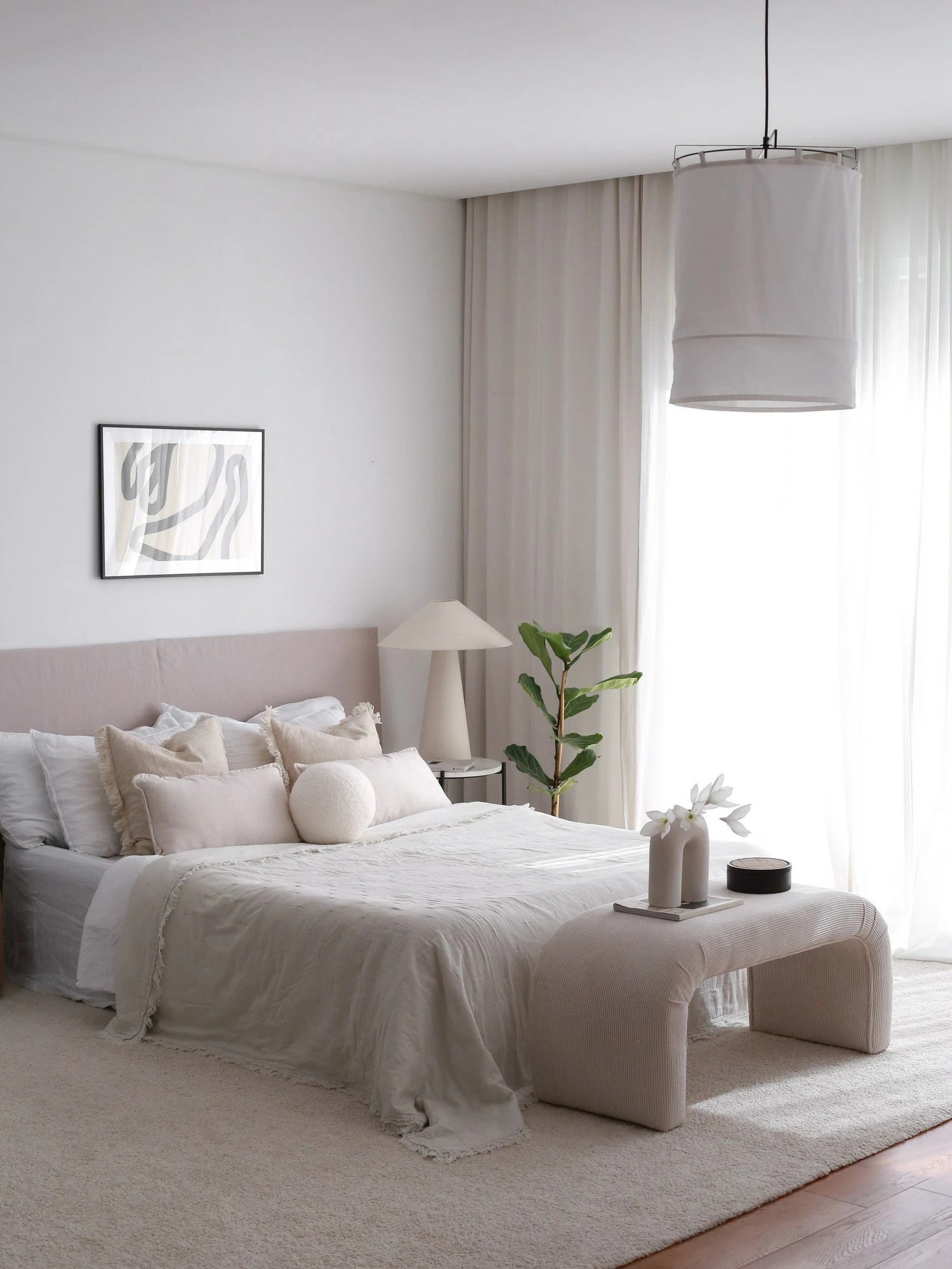 Pouf Atelier del Sofa, Nu Bench fitilli, ngjyrë e bardhë