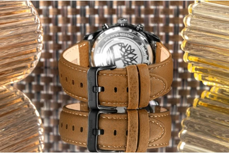 Orë dore për meshkuj Timberland Classic TBL.TDWGF0041205, e zezë/kafe, set me çantë