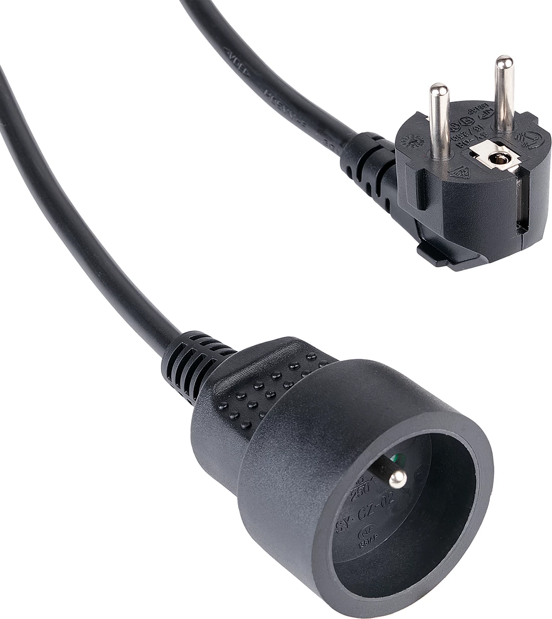 Zgjatues Hama Standard, 2m, plastikë, EU plug, i zi