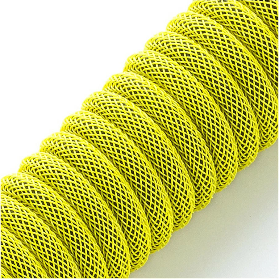 Kabllo tastiere CableMod PRO Coiled, USB-C në USB-A, 150cm, Dominator Yellow