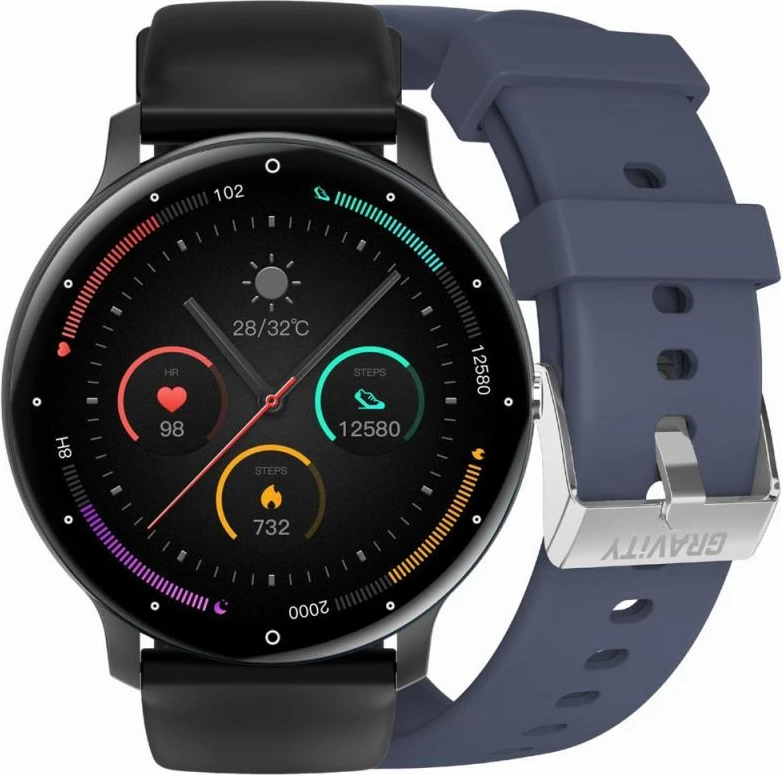 Smartwatch Gravity unisex, zi/kaltër