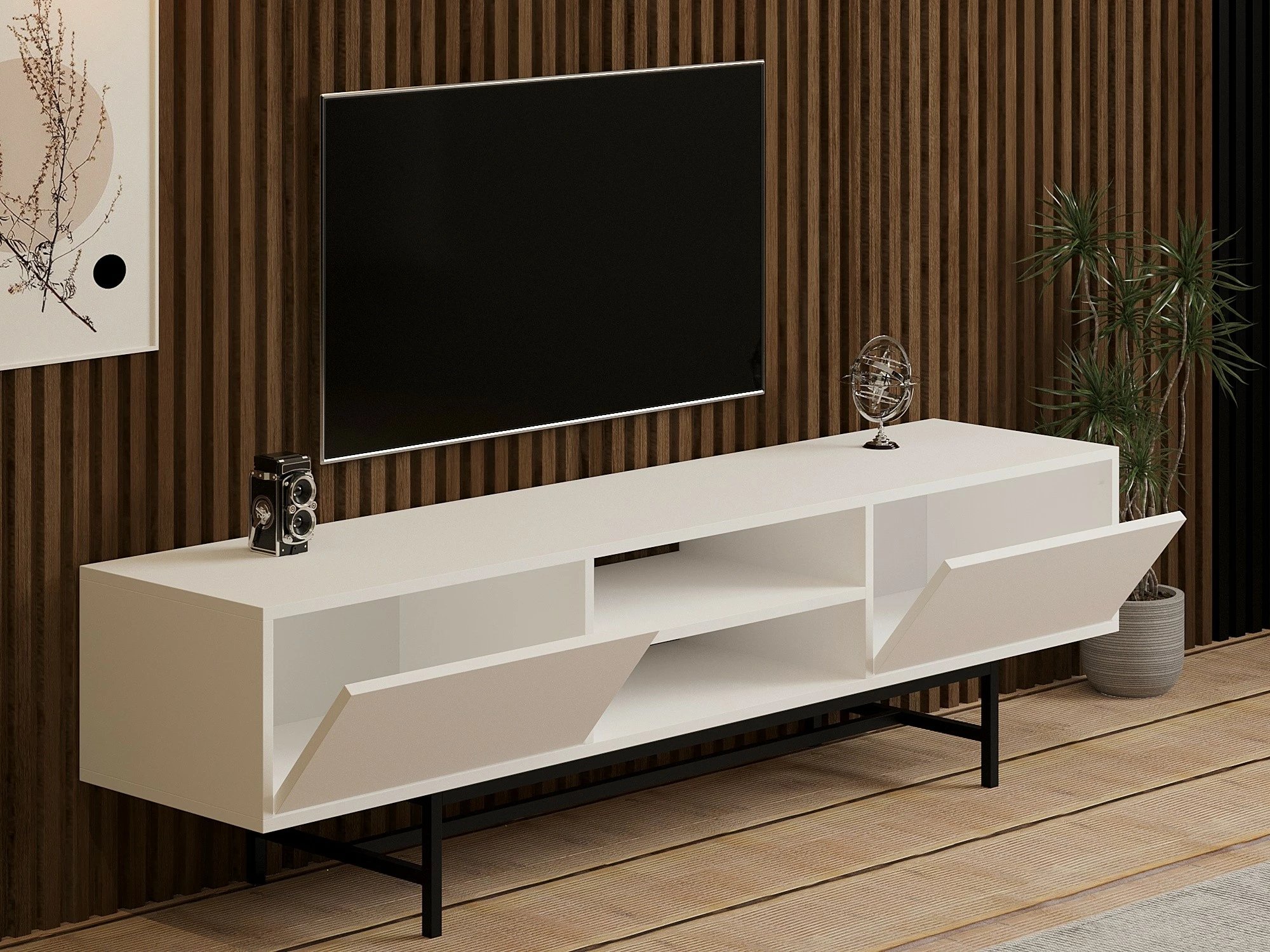 Komodë TV Hanah Home, Tauber, e bardhë