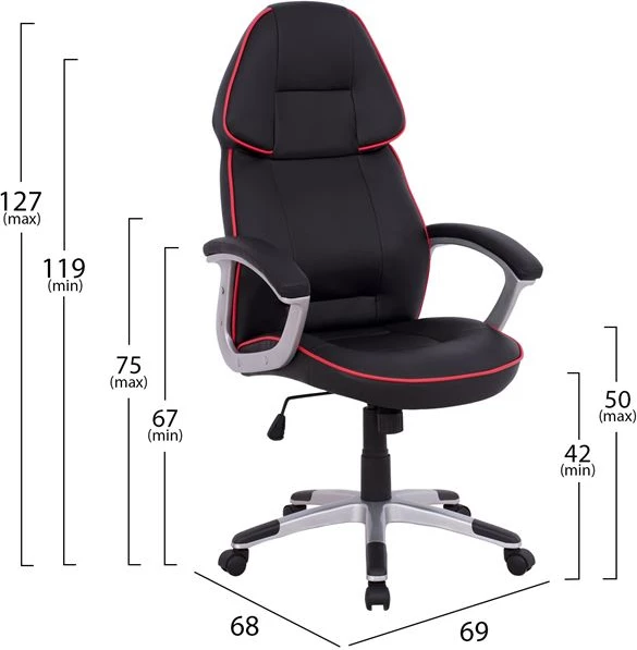 Karrige gaming FH1007.01, e zezë