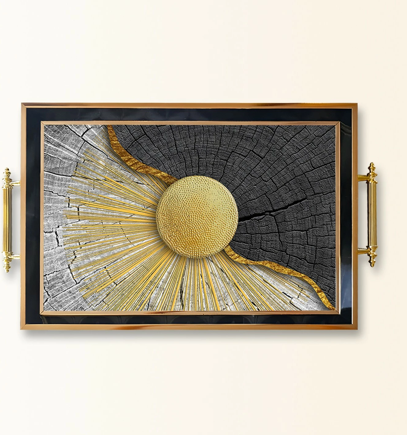 Tabaka prej qelqi, Aberto Design, TPA9833, shumëngjyrëshe, 50x29x3.5 cm