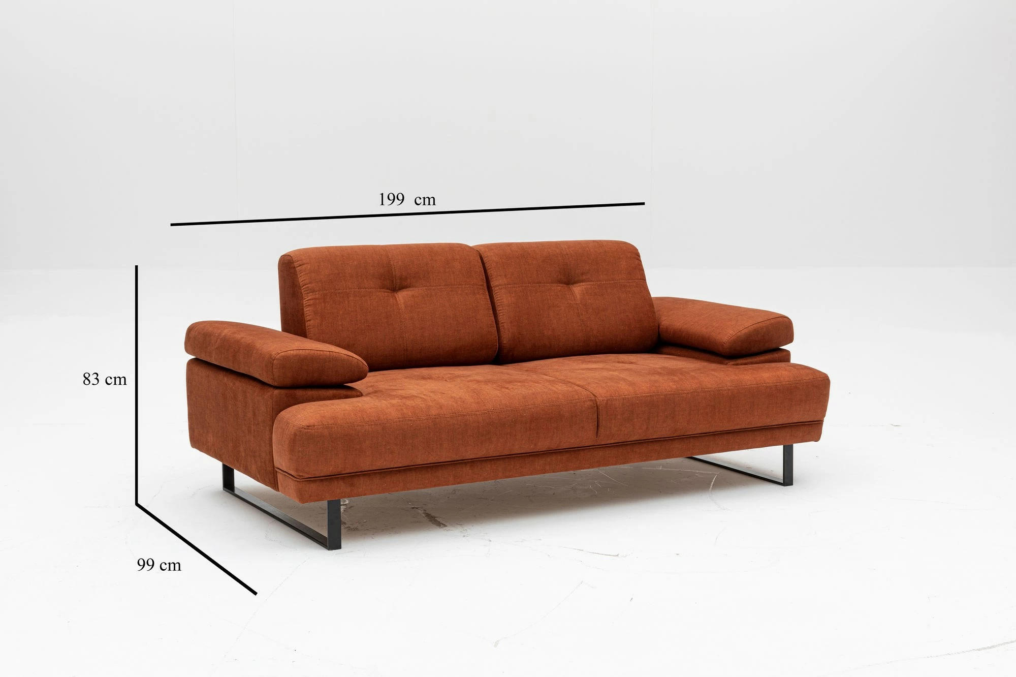 Divan-krevat 2 vende, Atelier del Sofa, Mustang, portokalli