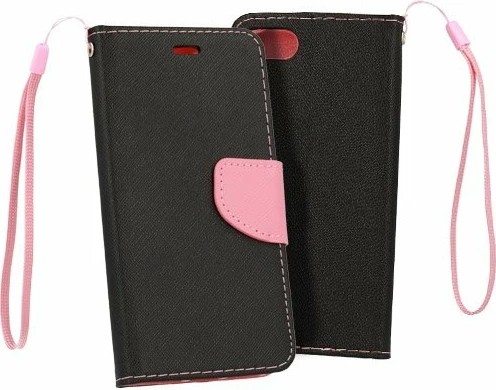 Mbështjellës HAVANA Fancy Diary për iPhone 13 6.1", me kapëse magnetike, me xhepa kartelash, zi/rozë