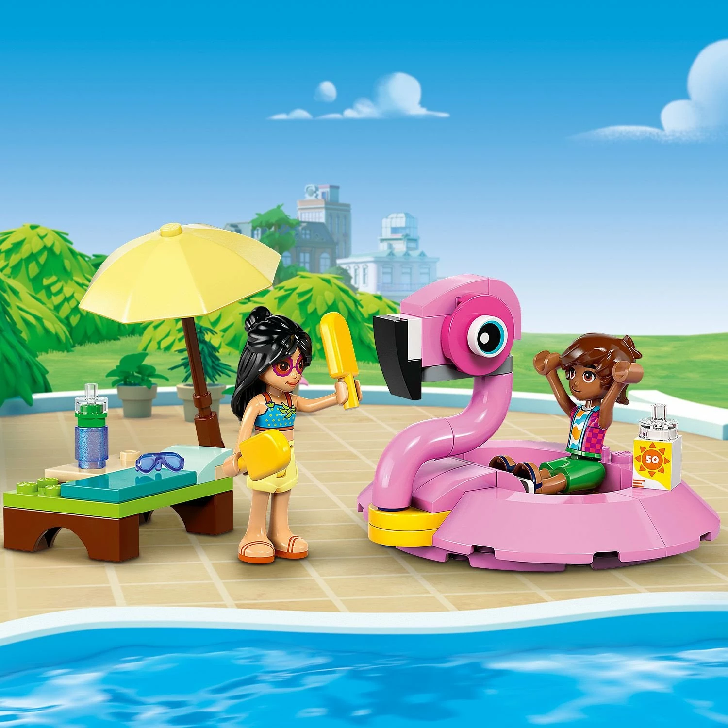Set ndërtimi LEGO Friends 42658 Inflatable Pool Party, 99 copë