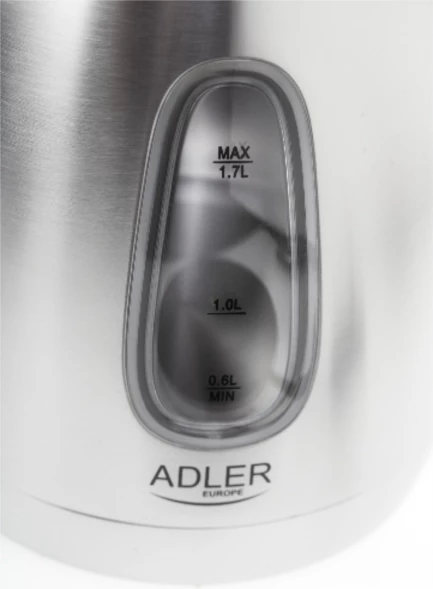 Çajnik elektrik ADLER AD1223 1.7L 2200W inox, argjend/zezë