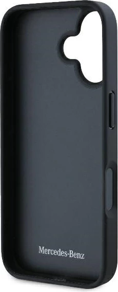 Mbështjellës Mercedes Leather Urban për iPhone 16 Plus, Lëkurë, E zezë