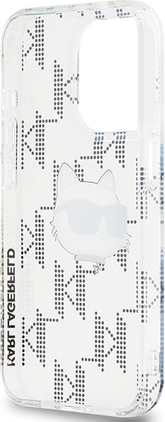 Mbështjellës Karl Lagerfeld IML Choupette Head & Monogram për iPhone 15 Pro, Transparent