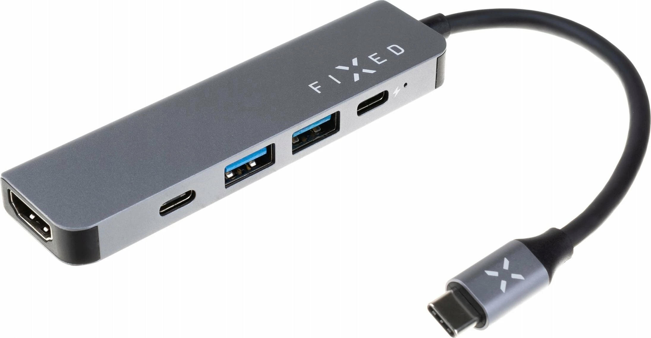 Hub USB-C Fixed FIXHU-MN-GR, 5 porta, HDMI 4K, PD 100W, gri