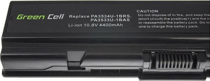 Bateri laptopi Green Cell për Toshiba Satellite A200/A300/A500/L200/L300/L500, 4400mAh 11.1V, e zezë