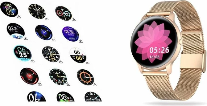 Smartwatch për femra G.Rossi, rozë gold