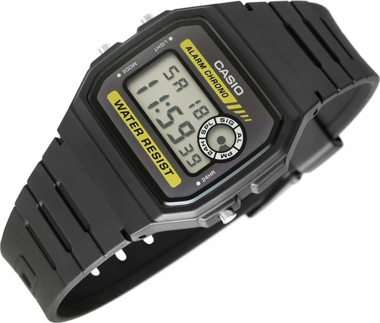 Orë dore për meshkuj Casio, e zezë