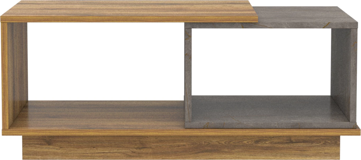 Tavolinë kafeje TELES FH18181.06 melaminë, ngjyrë druri natyral dhe mermer gri, 100x45x42H cm