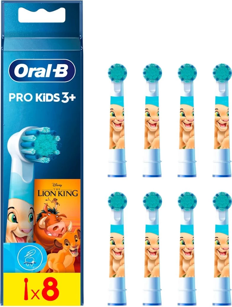 Kokë furçe sonike Oral-B Pro Kids The Lion King 302166, për fëmijë 3+, Multicolor, set 8 copë