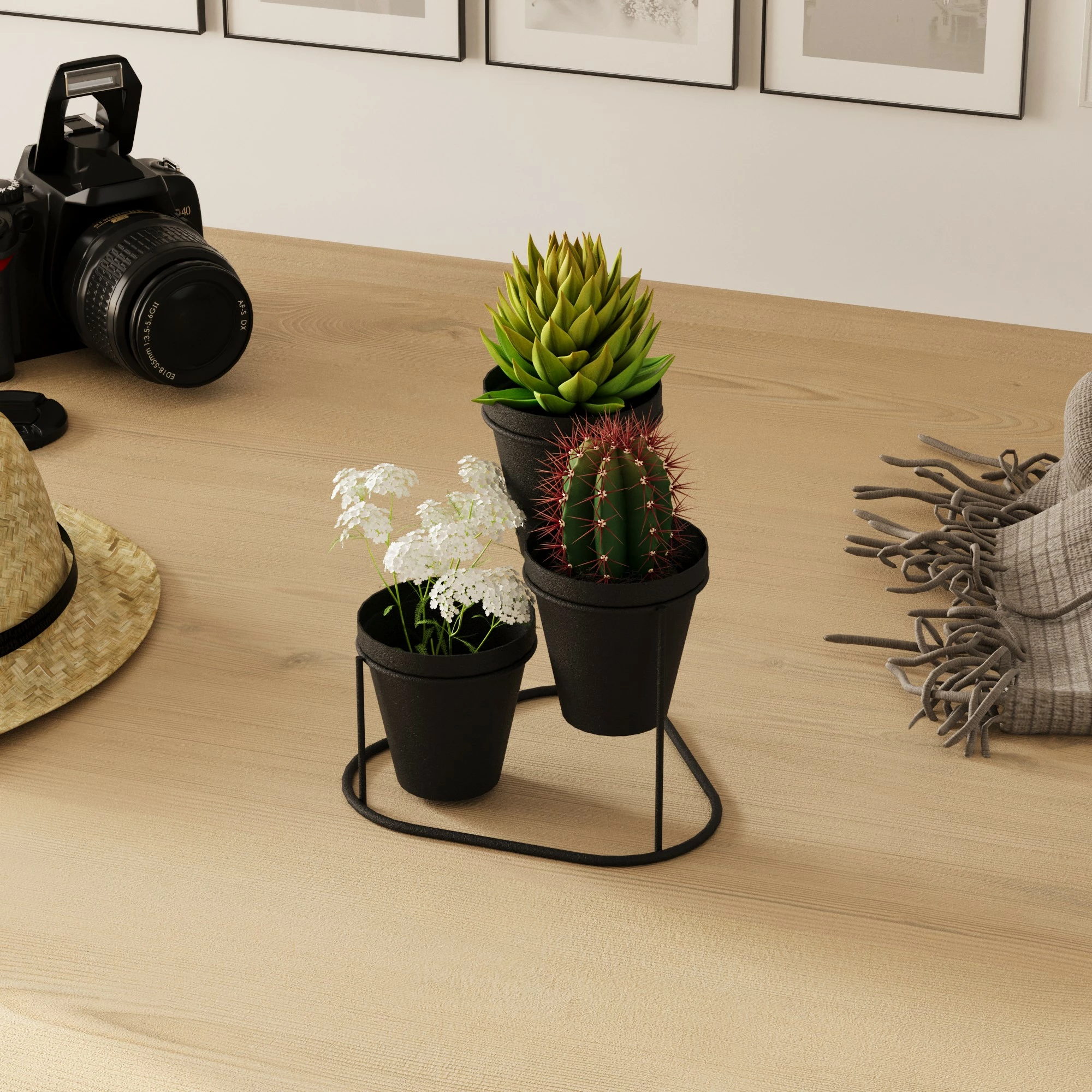 Aksesor dekorativ metalik Aberto Design, GED-014, ngjyrë e zezë