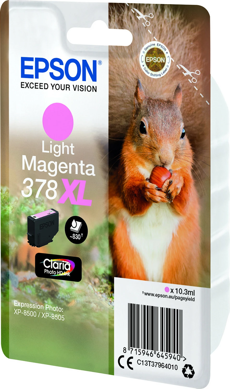 Toner Epson Squirrel Singlepack 378XL, Claria Photo HD, Light Magenta