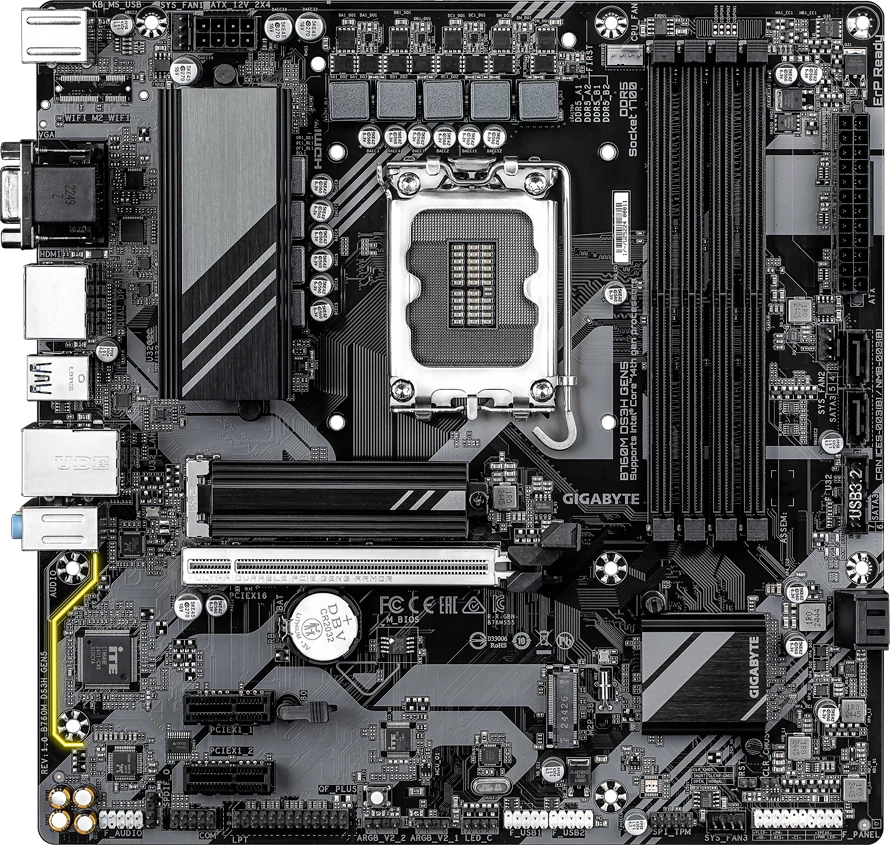 Pllakë amë Gigabyte B760M DS3H GEN5 LGA1700 4x DDR5 mATX