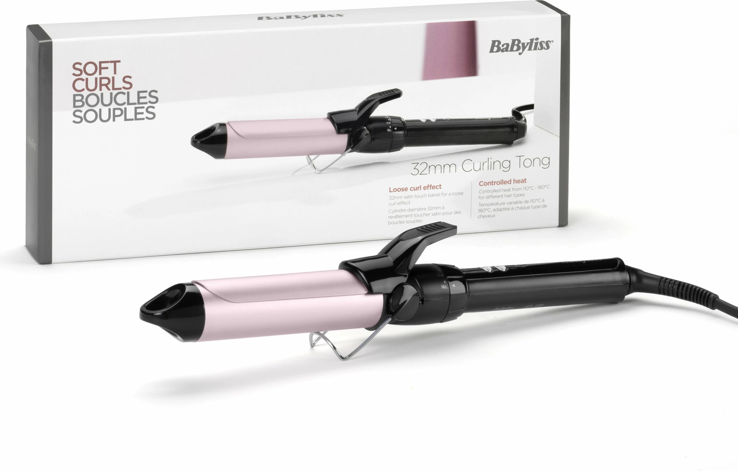 Hekur për kaçurrela BaByliss C325E, 25mm, rozë