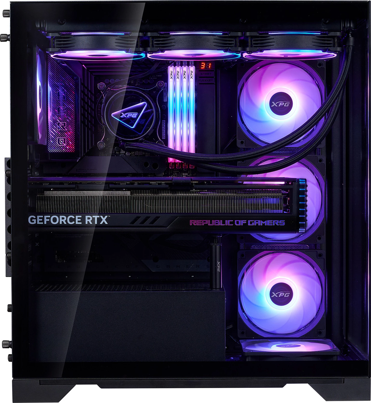 Kasë XPG INVADER X BTF Midi Tower, ATX/micro ATX/Mini-ITX, tempered glass, e zezë
