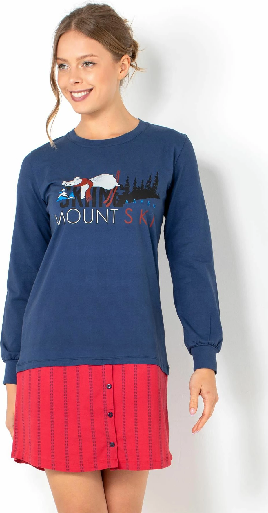 Këmishë nate Jumeon, ngjyrë e kaltër e errët, 002-000726