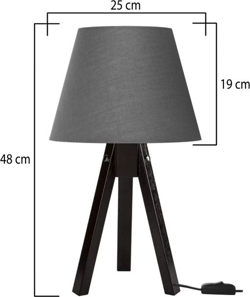 Llambë tavoline Adeck E27, ngjyrë kafe-gri, Φ25x45cm