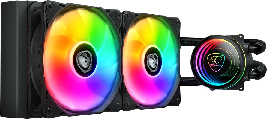 Ftohës i lëngshëm AiO për CPU COUGAR Poseidon Elite ARGB 240mm, i zi