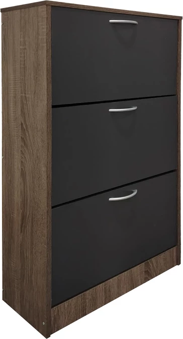 Raft këpucësh Savaz, ngjyrë lis-antracit, 60x24x114cm