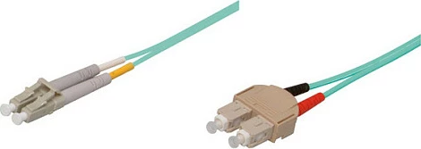 Kabll optik patch GoodConnections OM3 Duplex, LC-SC, 0.5 m, LSZH, blu