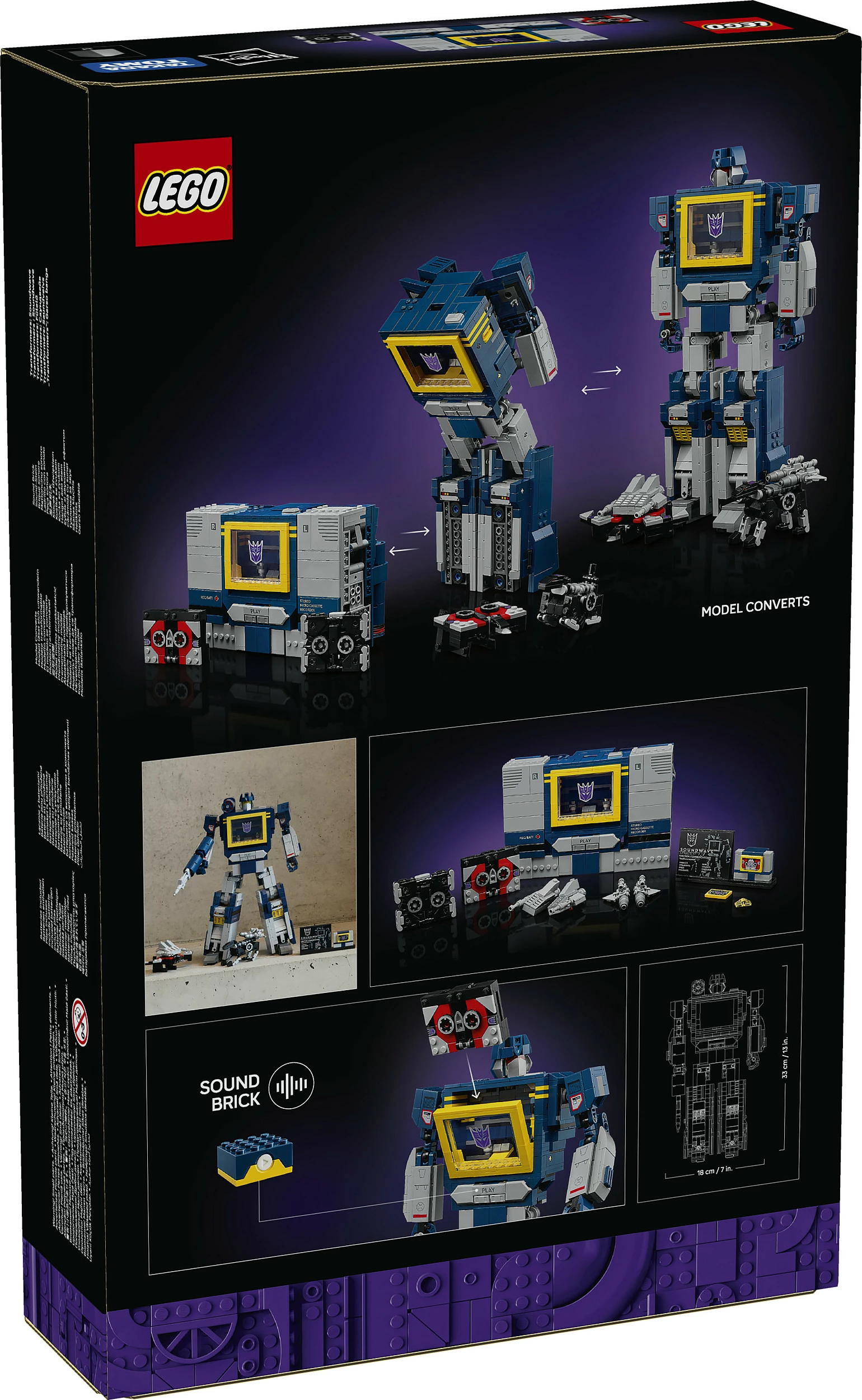 Set ndërtimi LEGO Icons Transformers Soundwave 10358, 1505 pjesë, 18+, multikolor